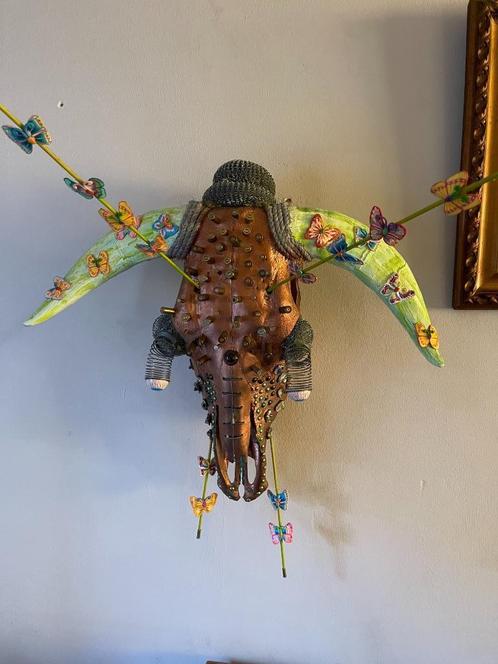 Ed Hardy  cow skull, Huis en Inrichting, Woonaccessoires | Schilderijen, Tekeningen en Foto's, Zo goed als nieuw, Overige typen
