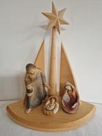 Kerststal, 3-delig met ster van Bethlehem. Houtsnijwerk, Diversen, Ophalen of Verzenden, Zo goed als nieuw