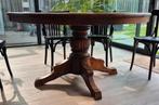 Eiken Eettafel Rond 140cm Handgemaakt, Huis en Inrichting, Ophalen, Gebruikt, Vijf personen of meer, Handgemaakt