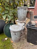 2 zinken vuilnisemmers, Ophalen, Gebruikt, Overige materialen, Minder dan 50 cm