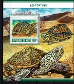niger 2017 pf blok schildlpadden reptielen turtles 1, Ophalen of Verzenden, Postfris, Dier of Natuur