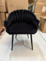 Wave Eetkamerstoel - Zwart Velvet  - laaste 2 stoel : €200, Ophalen, Twee, Zwart, Nieuw