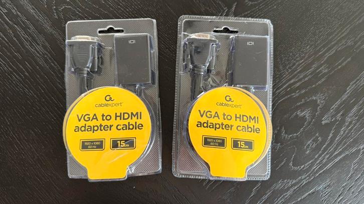 VGA naar HDMI ADAPTER KABEL met AUDIO, Computers en Software, Pc- en Netwerkkabels, Zo goed als nieuw, Ophalen of Verzenden