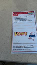 Waardebon postcodeloterij Penny €12-, extra korting, Tickets en Kaartjes