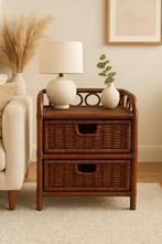 Rotan kastje met twee lades, afmetingen 53 x 30 x 45 cm, Antiek en Kunst, Ophalen of Verzenden