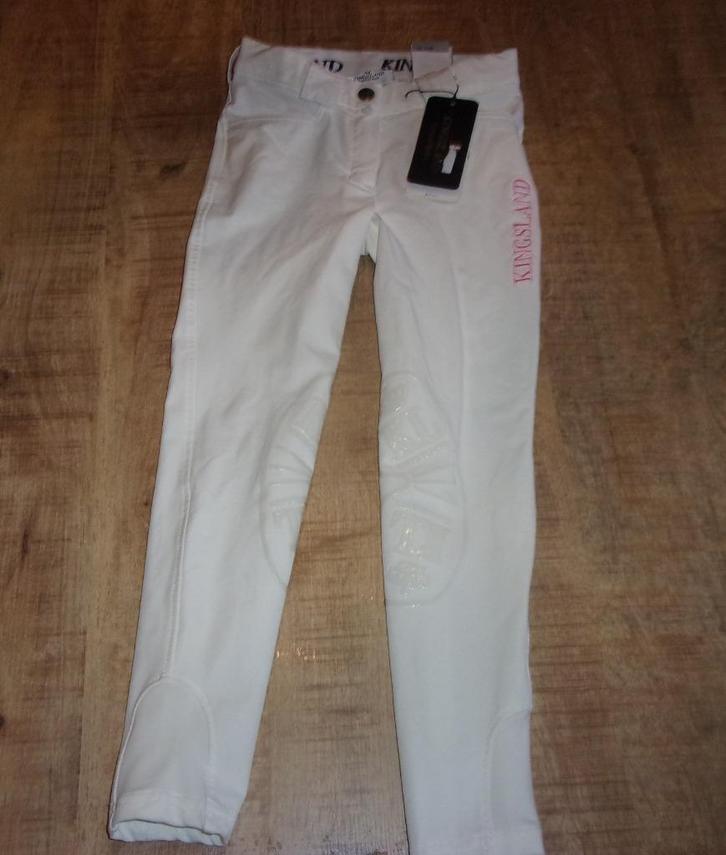Wedstrijdbroek Kingsland wit 140 paardrijbroek rijbroek, Dieren en Toebehoren, Paardrijkleding, Nieuw, Kinderen, Onderkleding