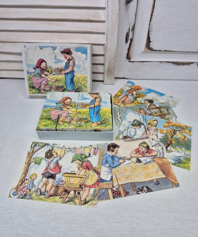 Oude blokkenpuzzel, Antiek en Kunst, Antiek | Speelgoed, Ophalen of Verzenden