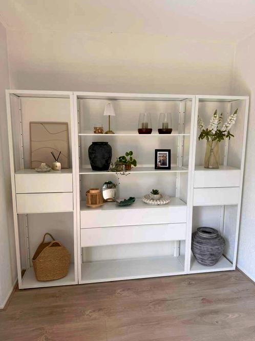 Fjalkinge IKEA kast/ 3 delen/ metaal en hout/ verstelbaar, Huis en Inrichting, Kasten | Wandmeubels, Gebruikt, 150 tot 200 cm