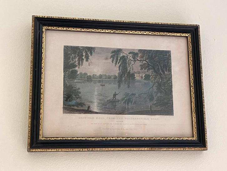 Ingelijste handgekleurde gravure uit 1833 Essex, Antiek en Kunst, Kunst | Etsen en Gravures, Ophalen of Verzenden