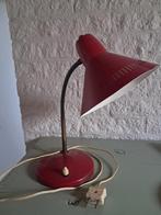 Rood retro bureau lampje met koper, Antiek en Kunst, Ophalen