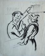Nico van Zalingen inkttekening krijt "Practicum 3", ca. 1930, Antiek en Kunst, Ophalen