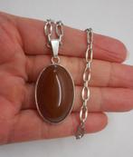 Zilveren stevige schakel ketting met hanger nr.1297, Sieraden, Tassen en Uiterlijk, Kettingen, Met hanger, Verzenden, Zo goed als nieuw