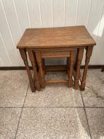 3 antieke vintage nesttafeltjes bijzettafels, Huis en Inrichting, Tafels | Bijzettafels, 45 tot 60 cm, Minder dan 55 cm, Gebruikt