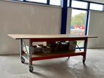 Ruime, verrijdbare werkplaats tafel, hobby tafel, Ophalen, Gebruikt, 70 tot 120 cm