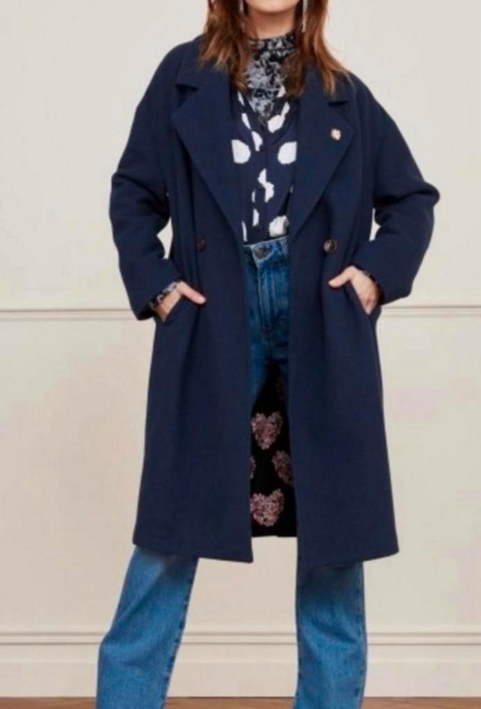 Fabienne Chapot Beth Coat mantel jas blauw S/36 NIEUW, Kleding | Dames, Jassen | Winter, Nieuw, Maat 36 (S), Blauw, Ophalen of Verzenden