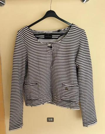 blauw/ecru Bretons vest Maison Scotch mt 2 S/M beschikbaar voor biedingen