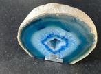 Blauwe Agaat Geode - Braziliaans Stuk Edelsteen Decoratie, Ophalen of Verzenden