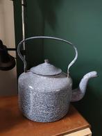 Prachtige grote grijs gewolkte emaille ketel, Antiek en Kunst, Antiek | Emaille, Ophalen