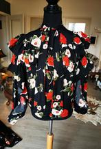 Vintage blouse met rouches, bloemen maat medium, Ophalen of Verzenden, Zo goed als nieuw