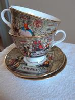 2 coffe kopjes en schotel, Ophalen of Verzenden, Zo goed als nieuw, Kop en/of schotel