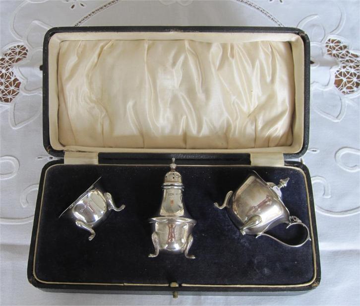 Zilveren ménagèreset, tafelset (in doos), Antiek en Kunst, Antiek | Goud en Zilver, Zilver, Ophalen of Verzenden