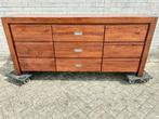 Massief acacia houten dressoir., Ophalen, 150 tot 200 cm, Zo goed als nieuw, Modern