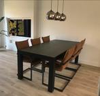 Eettafel zwart eiken 220x100, Ophalen, 100 tot 150 cm, 200 cm of meer, Zo goed als nieuw