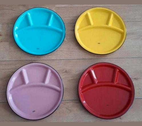 Vier Cabanaz fondueborden, Huis en Inrichting, Keuken | Servies, Zo goed als nieuw, Overige stijlen, Glas, Ophalen of Verzenden