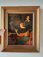 Antiek schilderij olieverf op paneel naar Terborg G. Vd Wiel, Ophalen of Verzenden