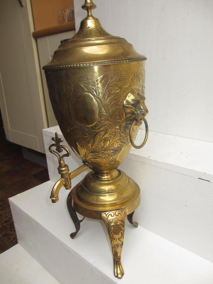 Antieke oud hollandse kraantjeskan messing 63cm 19e eeuws, Antiek en Kunst, Antiek | Koper en Brons, Koper, Ophalen of Verzenden