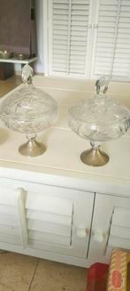 Kristallen bonbon schaal op zilveren voet, Ophalen