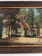 Schilderij D. Van Dijk - Landelijk Tafereel 65x54, Ophalen of Verzenden