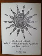 Galliard - Zes Sonaten voor Blokfluit, Piano, Gebruikt, Klassiek, Ophalen of Verzenden