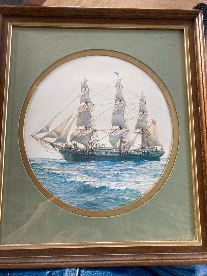 Schilderij Full Rigged Ship 'Joseph Conrad', Antiek en Kunst, Kunst | Schilderijen | Klassiek, Ophalen of Verzenden