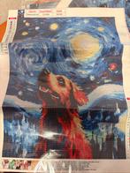 Diamant paniting hond met achtergrond starty night van gogh, Ophalen of Verzenden, Nieuw