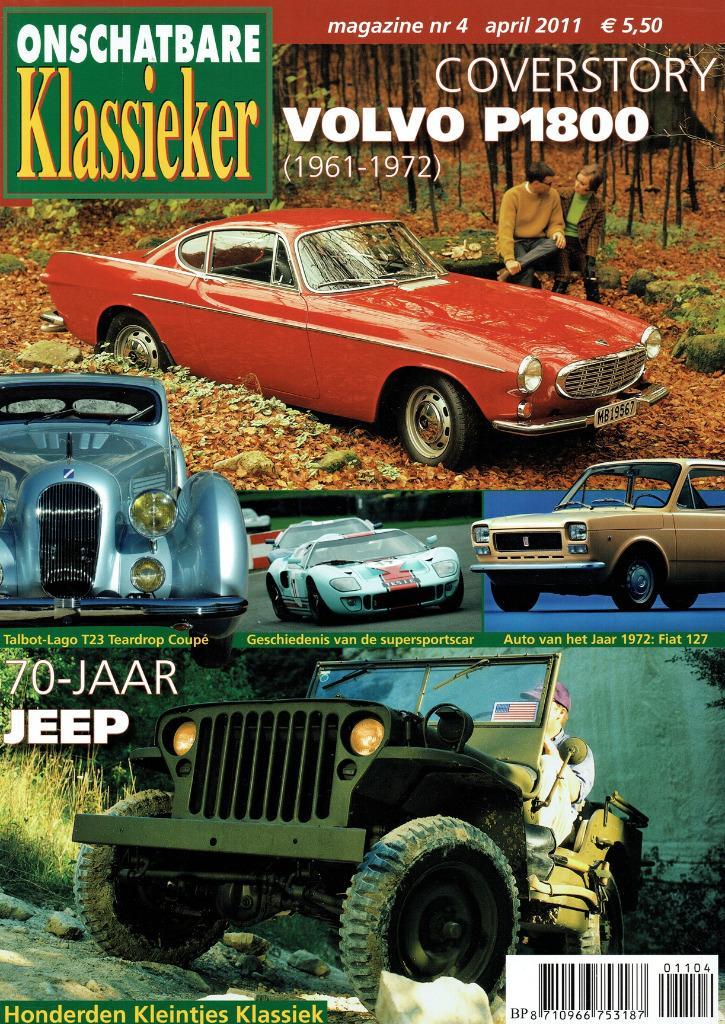 Onschatbare Klassieker 2011 nr. 4 (o.a. Volvo P1800), Boeken, Auto's | Folders en Tijdschriften, Gelezen, Algemeen, Verzenden