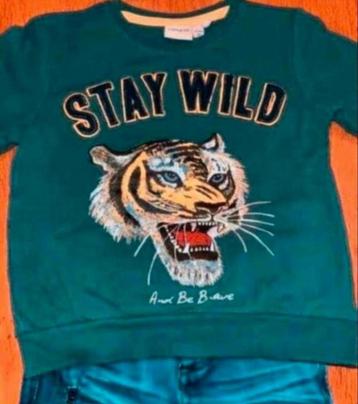 NAME IT trui maat 80 tijger sweater groen beschikbaar voor biedingen