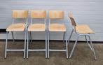 43 Vintage schoolstoelen houten cafe stoelen kantine bistro, Huis en Inrichting, Barkrukken, 5 krukken of meer, Ophalen of Verzenden