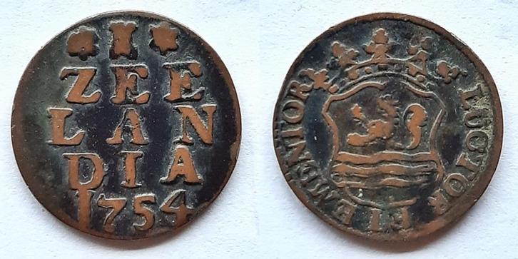 Duit Zeeland 1754 variant “Ementor”, Postzegels en Munten, Munten | Nederland, Overige waardes, Vóór koninkrijk, Verzenden