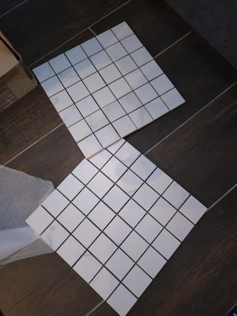 Mozaïek matjes 11 stuks 30x30cm mat wit marmer, Ophalen, Wandtegels, Nieuw, 20 tot 40 cm