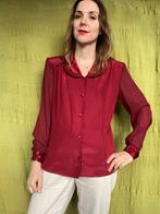 Vintage rode blouse / blazer - kraag - 38/M/medium, Gedragen, Maat 38/40 (M), Vintage, Ophalen of Verzenden