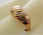 Gouden ring in geel en wit goud (9), Ophalen, 19 tot 20, Zo goed als nieuw, Dame