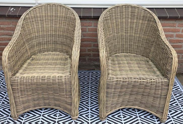 4 hele mooie wicker tuinstoelen, Tuin en Terras, Tuinstoelen, Gebruikt, Wicker, Ophalen