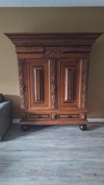 Antieke Eiken Kast, Gebruikt, 100 tot 150 cm, Eikenhout, 150 tot 200 cm