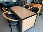 Eettafel met 4 stoelen beuken/zwart 140*85, Huis en Inrichting, Tafels | Eettafels, Overige vormen, 50 tot 100 cm, 100 tot 150 cm