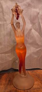 Art Deco Glazen Vrouw met Druiven, Ophalen of Verzenden