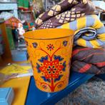 Vintage Prullenbak / Plantenbak - Retro Design, Gebruikt, Ophalen of Verzenden, Minder dan 10 liter, Metaal