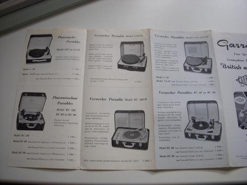Mooie folder Garrard Britse platenspelers jaren 50 pick - up, Boeken, Catalogussen en Folders, Gelezen, Folder, Ophalen of Verzenden