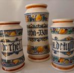 Trio gekleurd delft apothekers potten, Antiek en Kunst, Ophalen