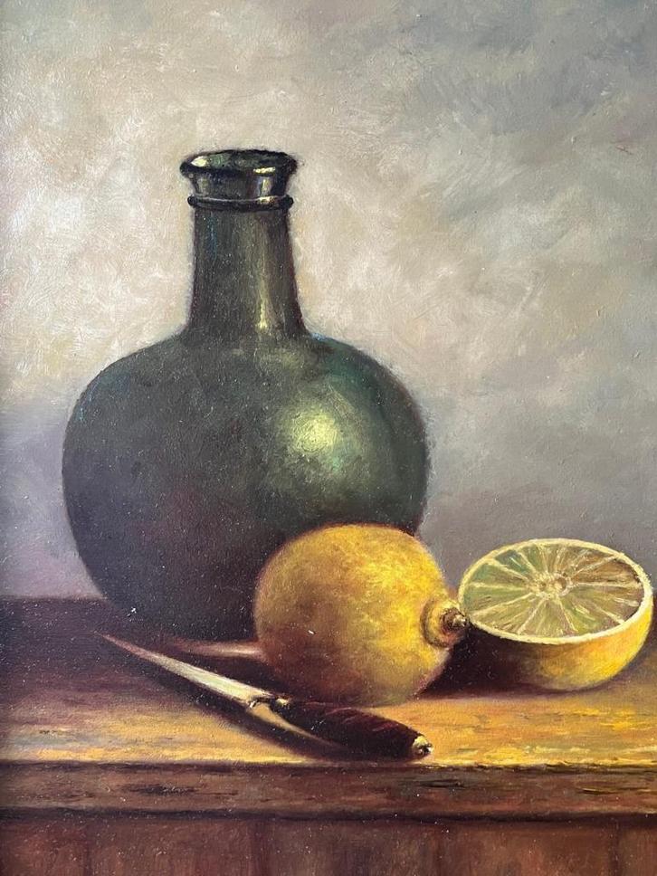 L Scheen, stilleven met citroenen en fles, Antiek en Kunst, Kunst | Schilderijen | Klassiek, Ophalen